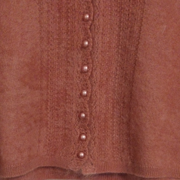 Laura Ashley Dusty Rose V-Neck Sweater - Picture 5 of 8